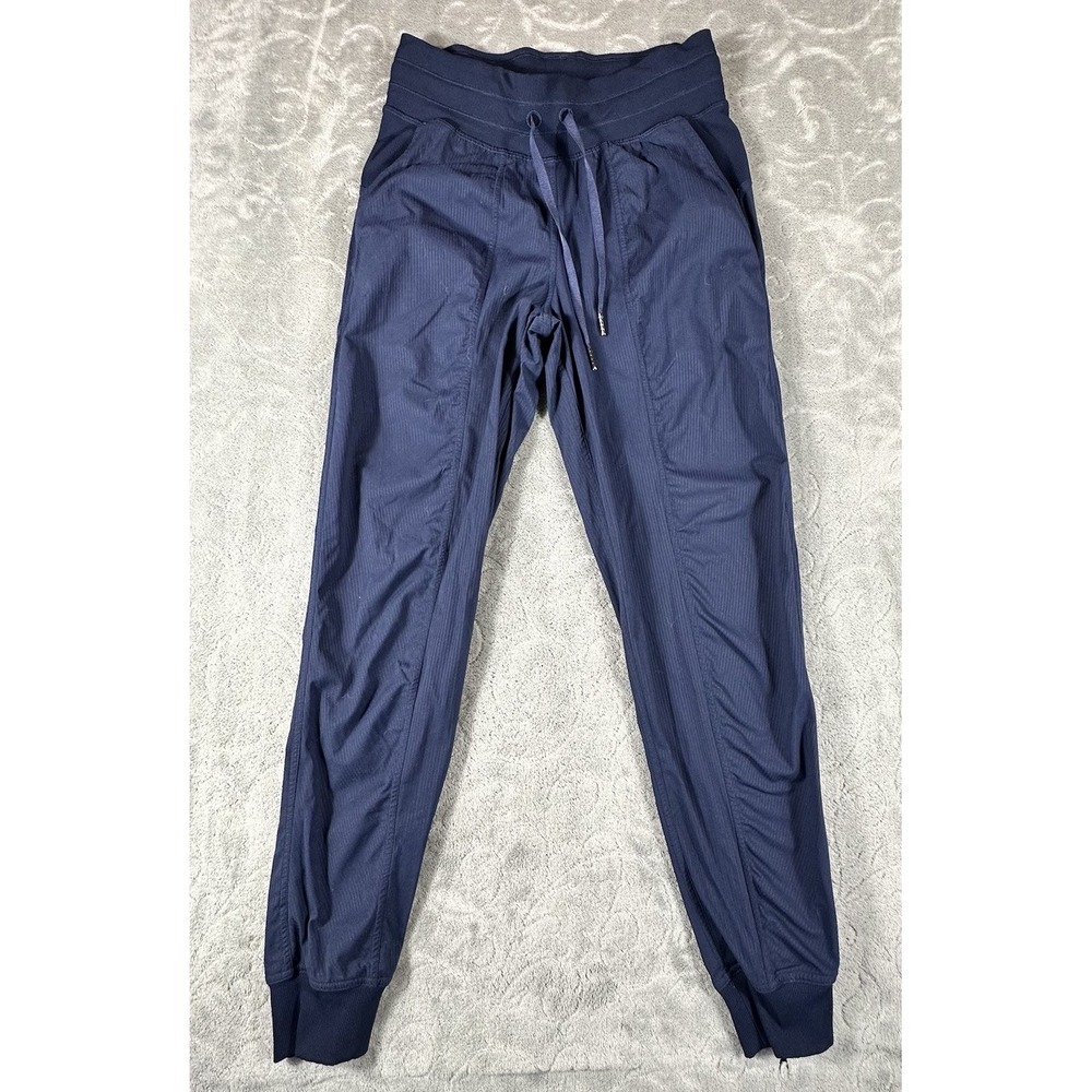Lululemon Dance Studio Full Length Jogger Pants Womens Sz 4 Navy Blue Mid Rise